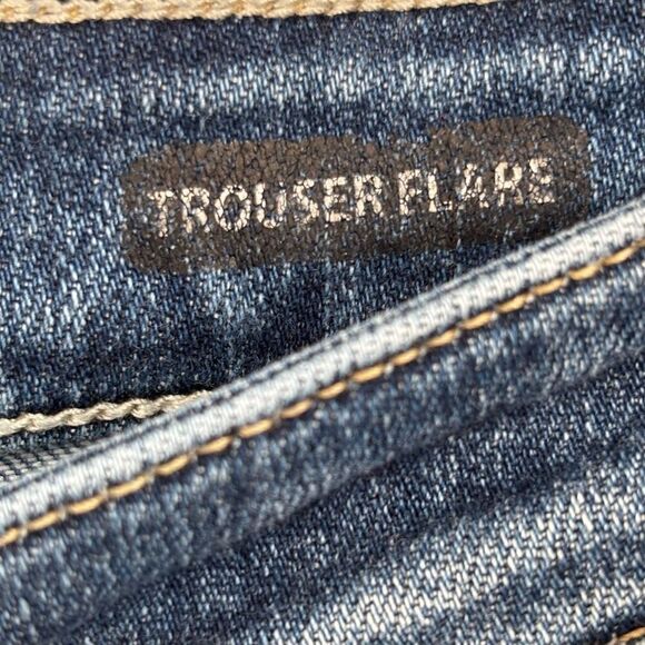 Judy Blue Button Fly Distressed Trouser Flare Leg Jeans Size 31/13 - Picture 7 of 9